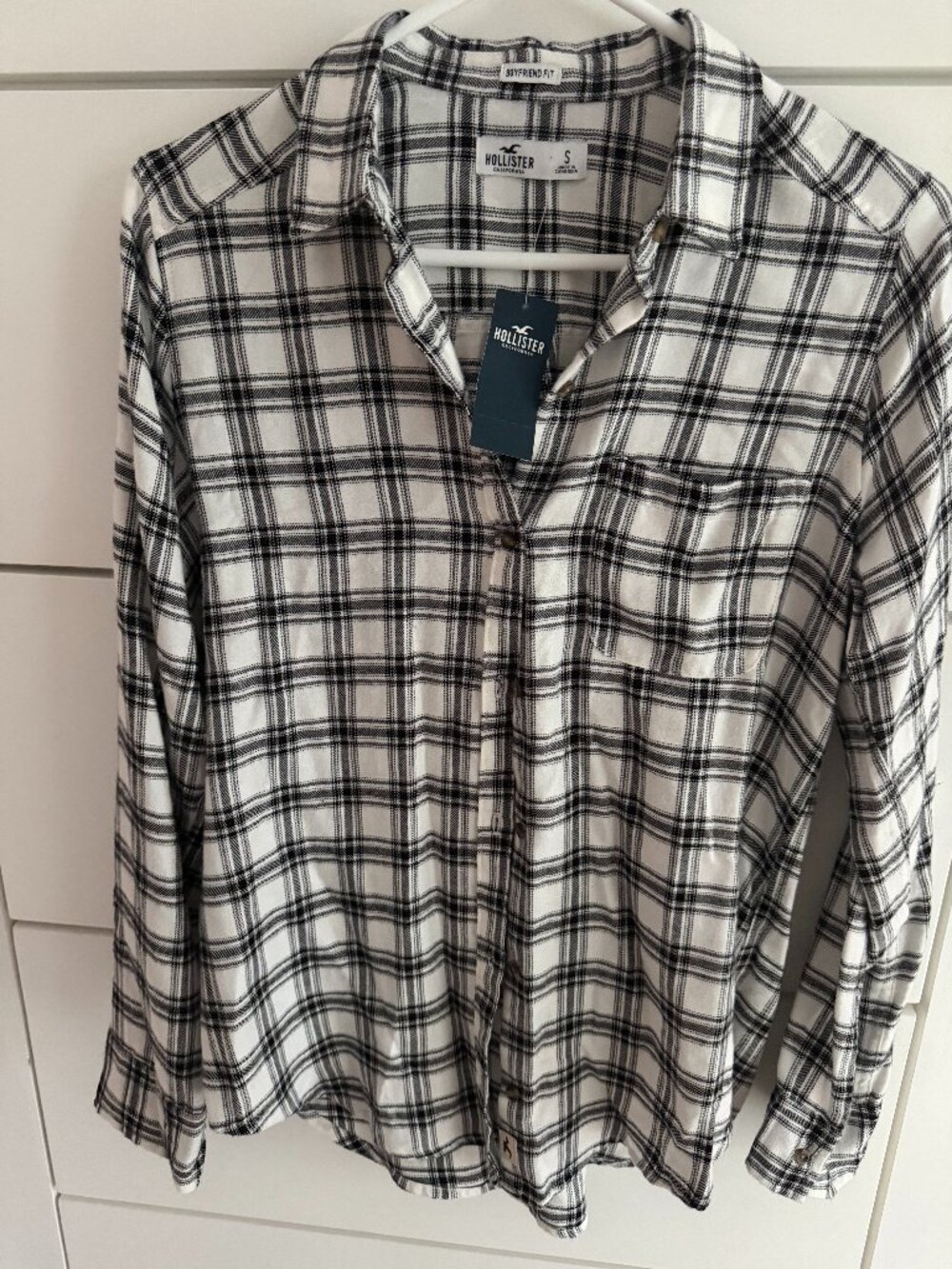 Hollister button down plaid blouse